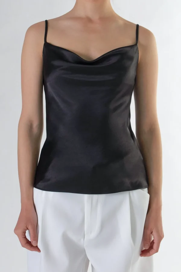 ENDLESS ROSE Tops*- Satin Cowl Neck Top