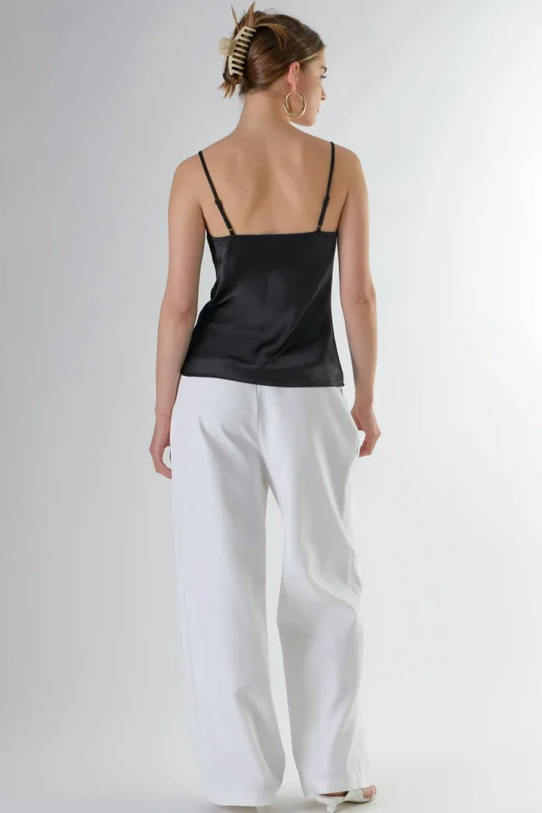 ENDLESS ROSE Tops*- Satin Cowl Neck Top