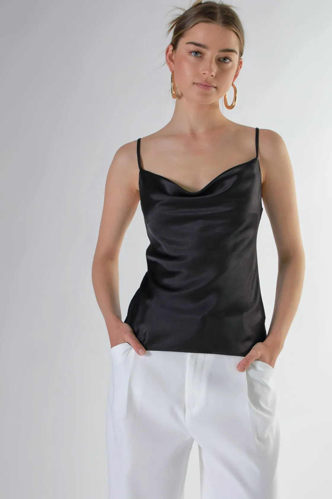 endless_rose__satin_cowl__28.webp ENDLESS ROSE Tops*- Satin Cowl Neck Top