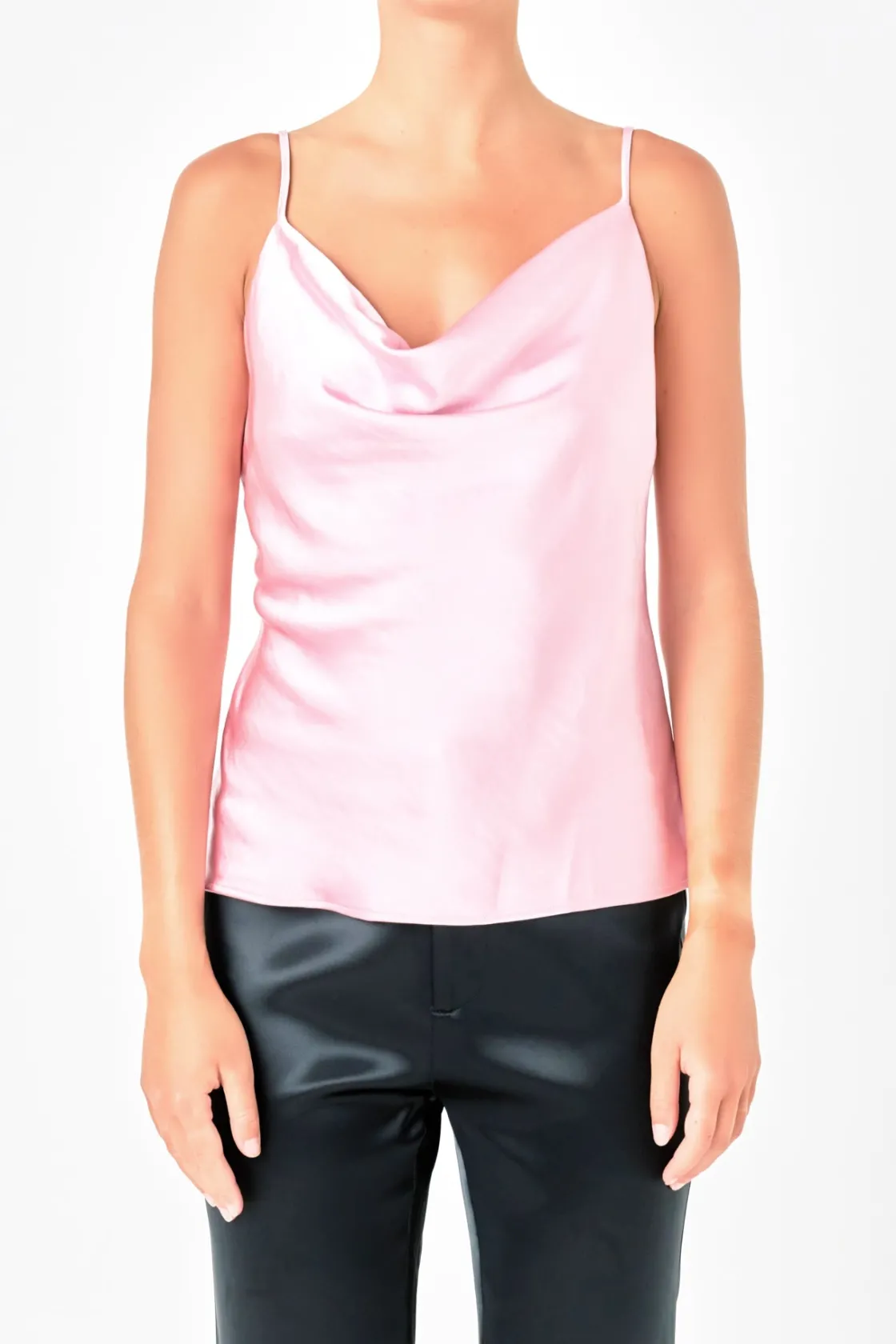 endless_rose__satin_cowl__5.webp ENDLESS ROSE Tops*- Satin Cowl Neck Top