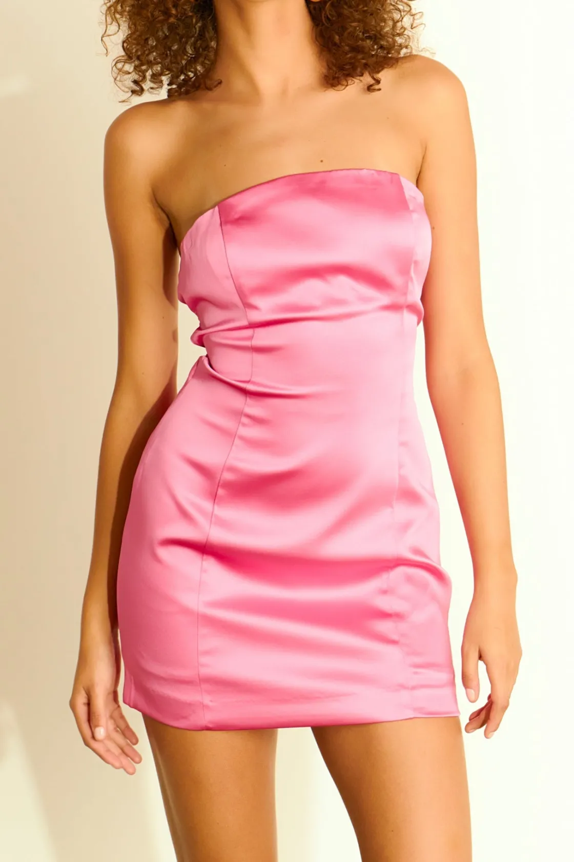 endless_rose__satin_cross_0.webp ENDLESS ROSE Satin Dresses | Bodycon Dresses*- Satin Cross Spaghetti Tie Mini Dress BERRYPINK