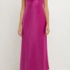 ENDLESS ROSE Satin Dresses | Strapless*- Satin Cut-Out Maxi Dress ORCHID