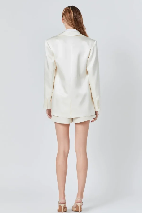 ENDLESS ROSE Jackets & Coats | Blazers*- Satin Relaxed Blazer CHAMPAGNE