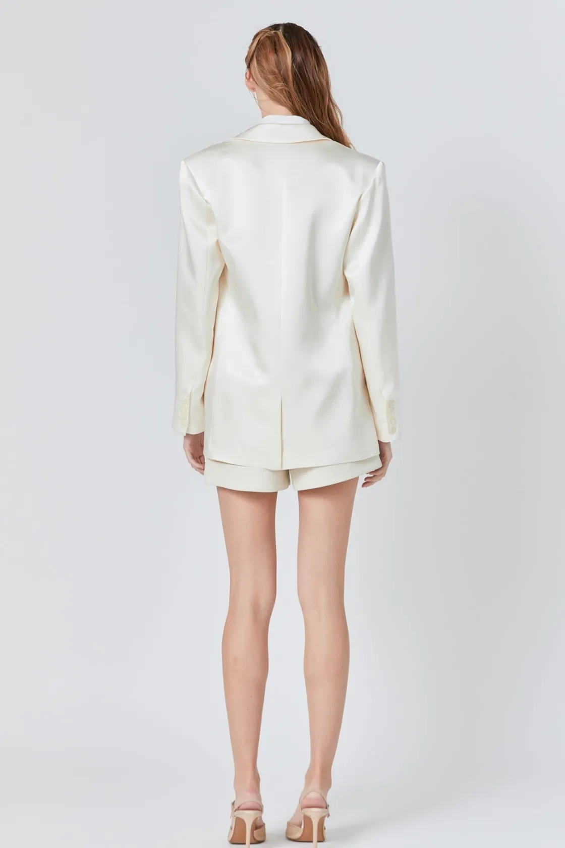 endless_rose__satin_relax_2.webp ENDLESS ROSE Jackets & Coats | Blazers*- Satin Relaxed Blazer CHAMPAGNE