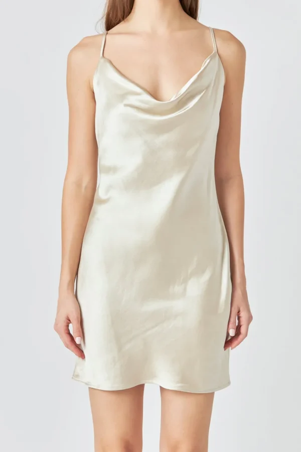 ENDLESS ROSE Tops*- Satin Slip Mini Dress