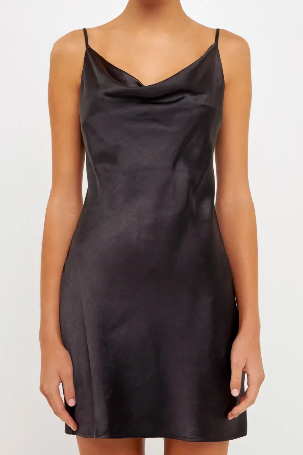 ENDLESS ROSE Tops*- Satin Slip Mini Dress
