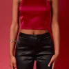 ENDLESS ROSE Tops*- Satin Strapless Curved Bustier