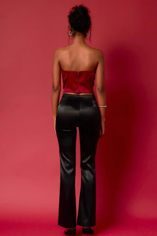ENDLESS ROSE Tops*- Satin Strapless Curved Bustier