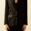 ENDLESS ROSE Blazers | Tops*- Satin Suit Blazer BLACK