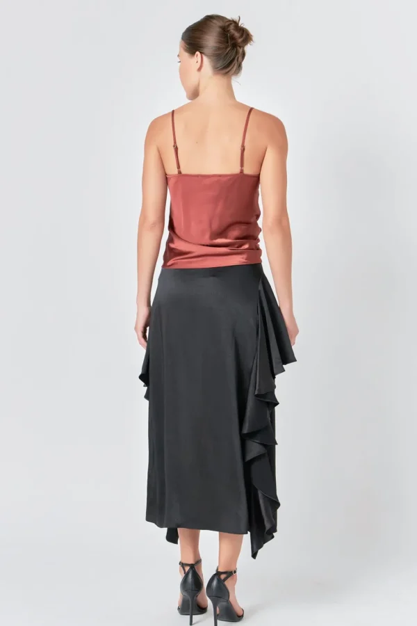 ENDLESS ROSE Skirts | Tops*- Satin Waterfall Midi Skirt