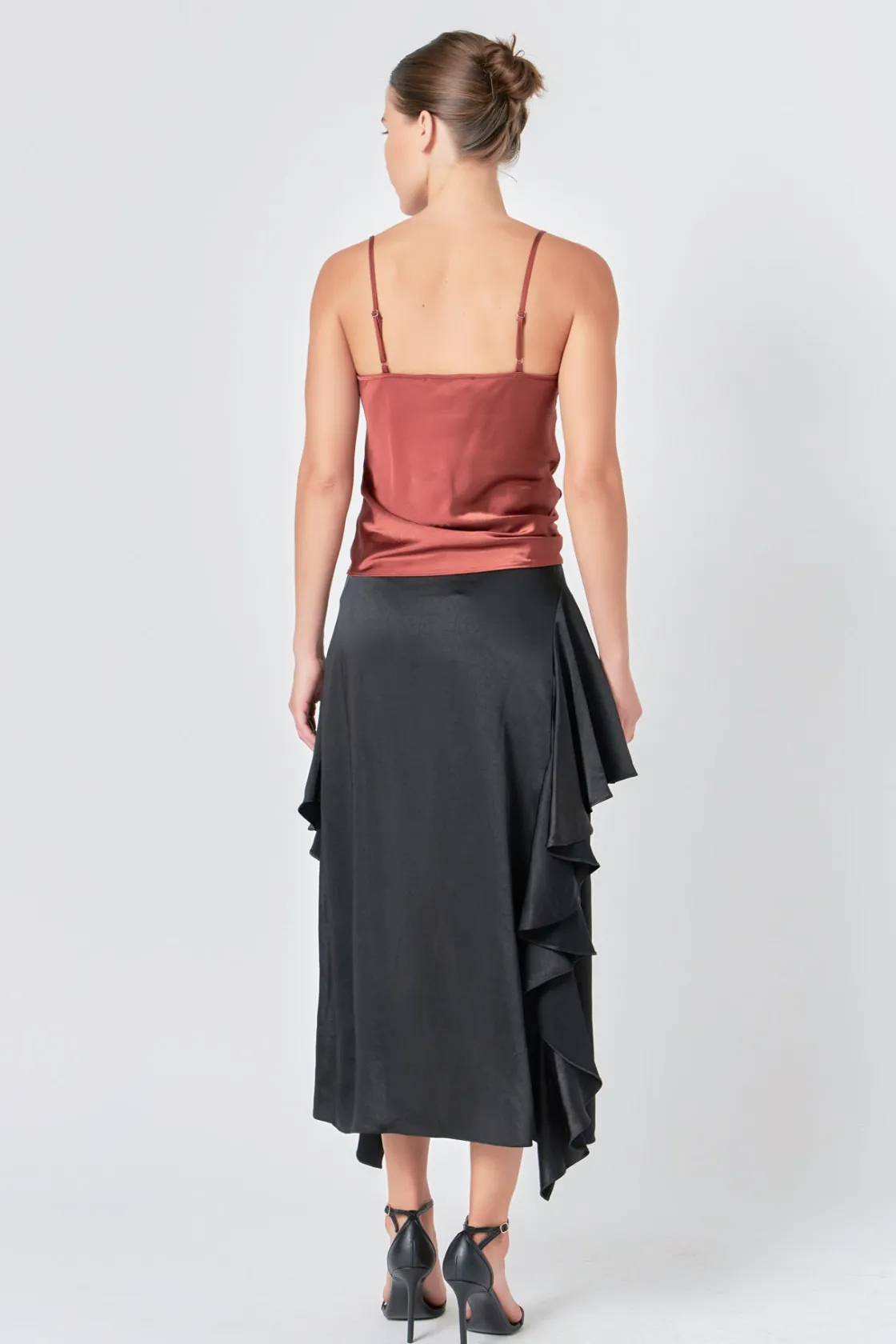 endless_rose__satin_water_2.webp ENDLESS ROSE Skirts | Tops*- Satin Waterfall Midi Skirt