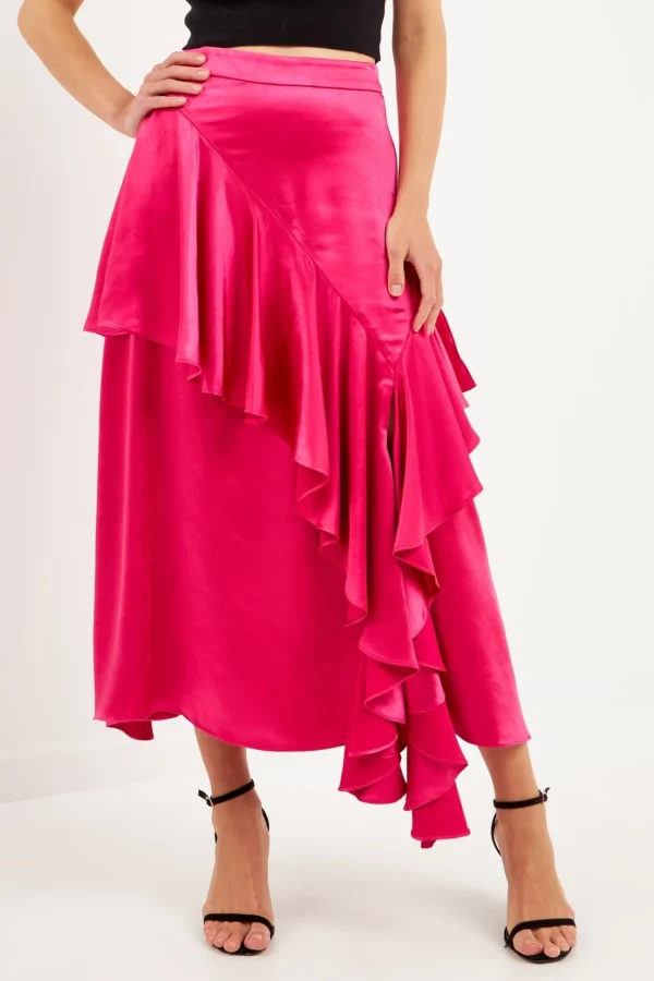 ENDLESS ROSE Skirts | Tops*- Satin Waterfall Midi Skirt