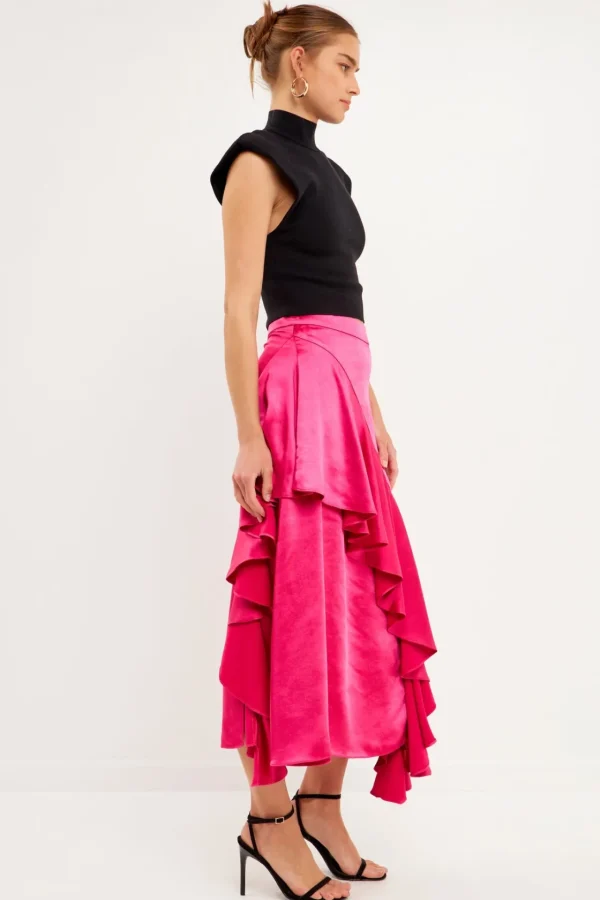 ENDLESS ROSE Skirts | Tops*- Satin Waterfall Midi Skirt