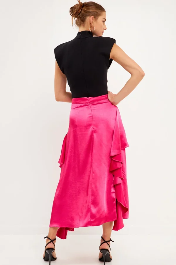 ENDLESS ROSE Skirts | Tops*- Satin Waterfall Midi Skirt