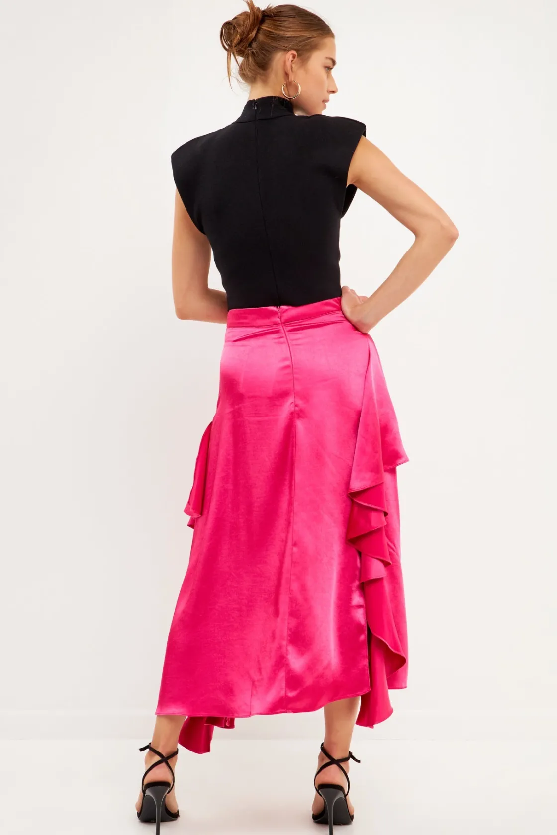 endless_rose__satin_water_7.webp ENDLESS ROSE Skirts | Tops*- Satin Waterfall Midi Skirt