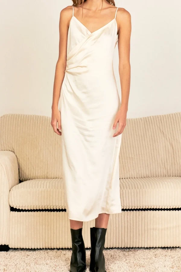 ENDLESS ROSE Satin Dresses | Tops*- Satin Wrap Midi Dress