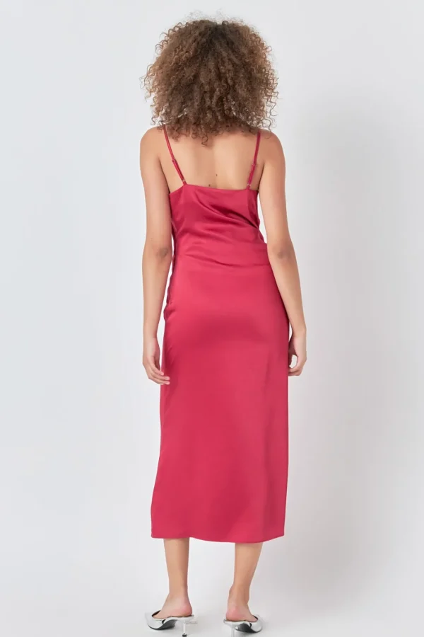 ENDLESS ROSE Satin Dresses | Tops*- Satin Wrap Midi Dress