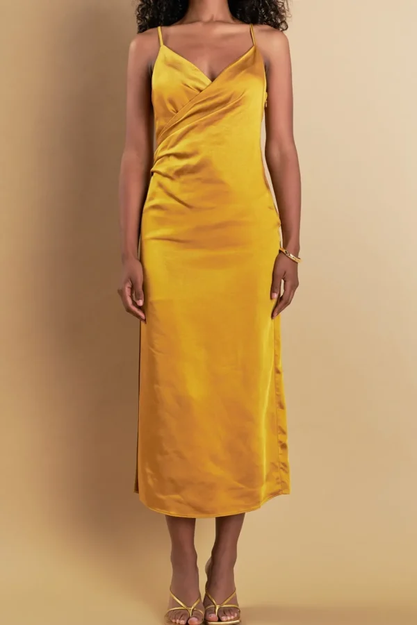 ENDLESS ROSE Satin Dresses | Tops*- Satin Wrap Midi Dress