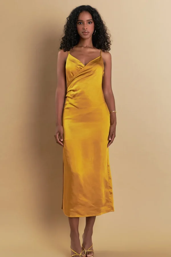 ENDLESS ROSE Satin Dresses | Tops*- Satin Wrap Midi Dress