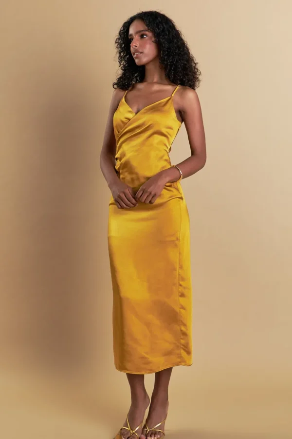 ENDLESS ROSE Satin Dresses | Tops*- Satin Wrap Midi Dress