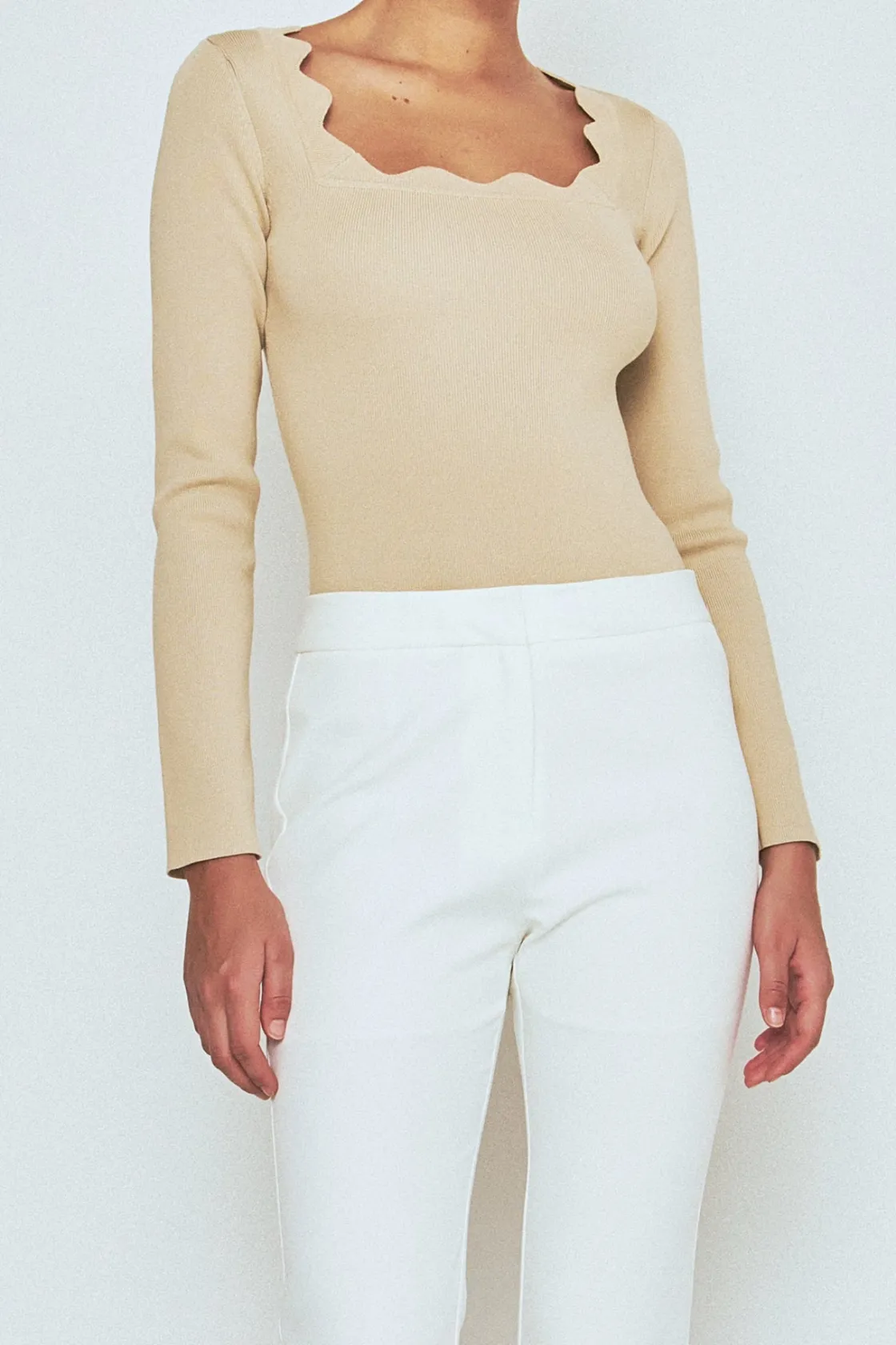 endless_rose__scallop_det_15.webp ENDLESS ROSE Sweaters & Knits | Tops*- Scallop Detail Long Sleeve Sweater