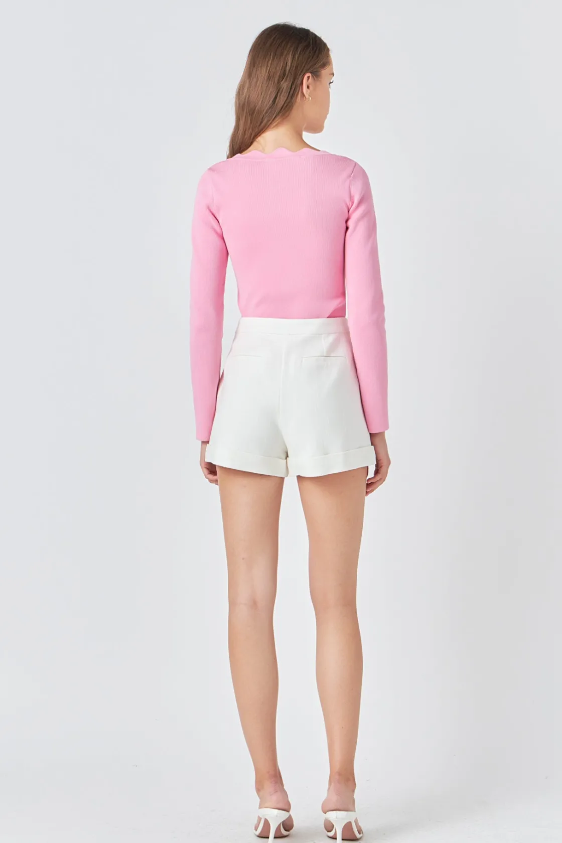 endless_rose__scallop_det_22.webp ENDLESS ROSE Sweaters & Knits | Tops*- Scallop Detail Long Sleeve Sweater