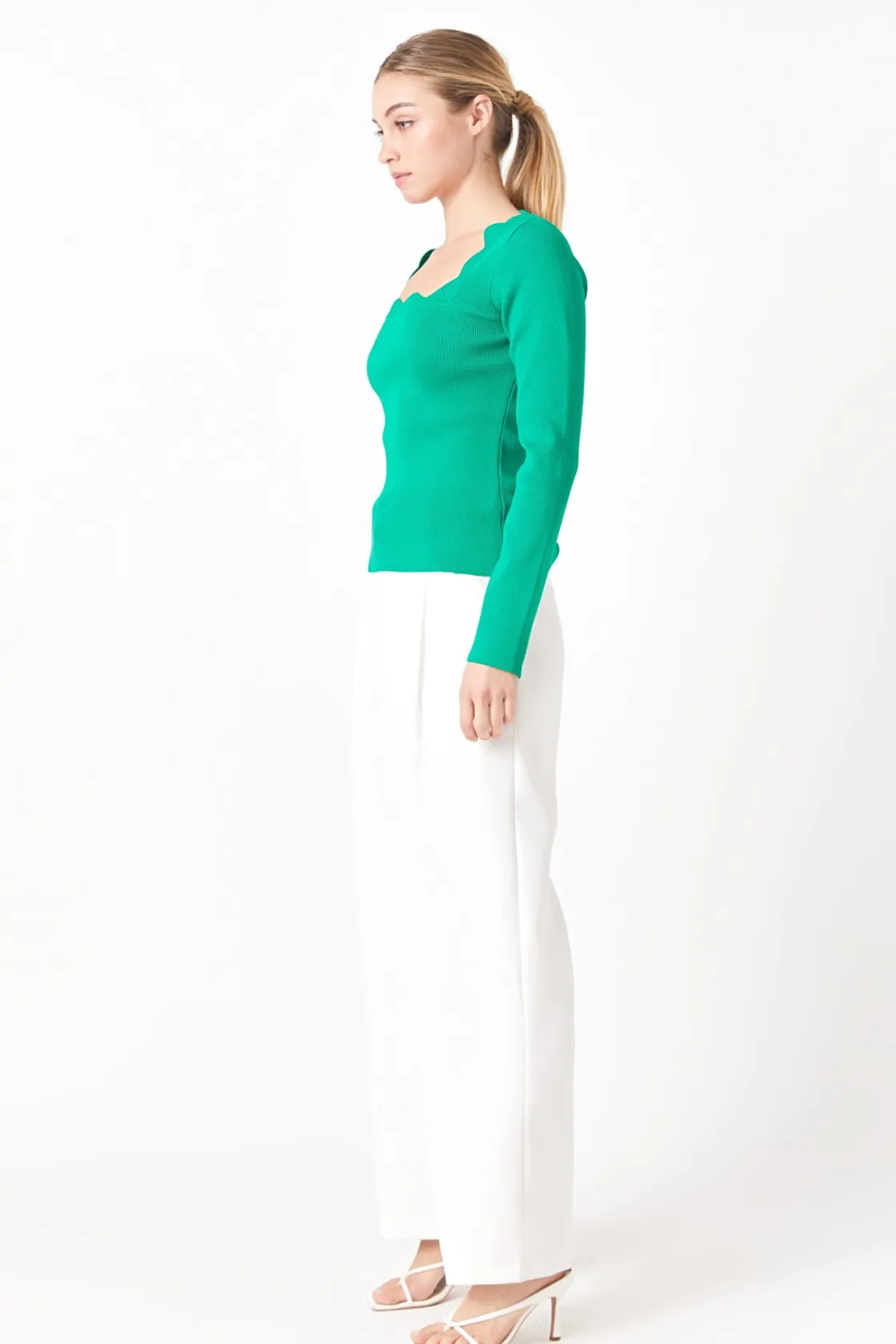 endless_rose__scallop_det_6-1.webp ENDLESS ROSE Sweaters & Knits | Tops*- Scallop Detail Long Sleeve Sweater