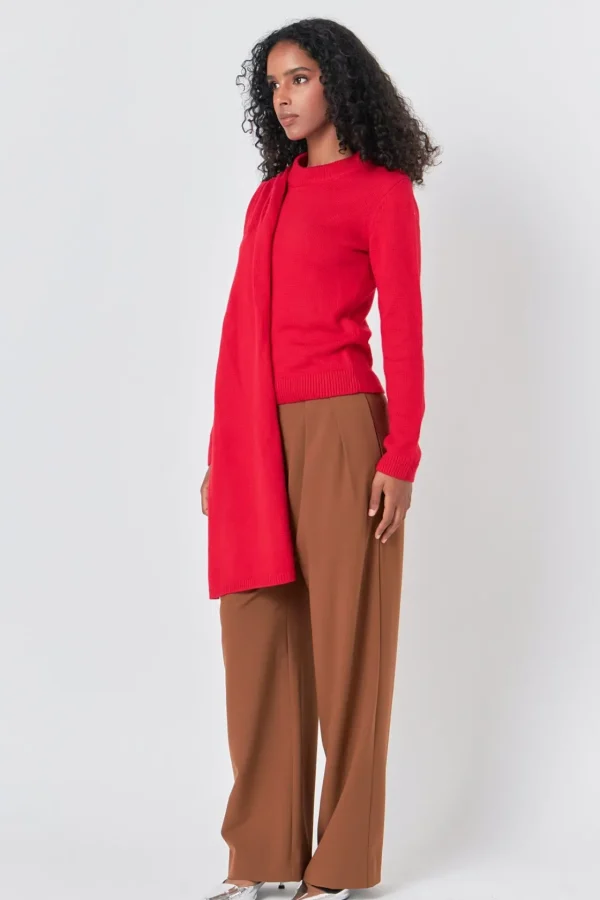 ENDLESS ROSE Sweaters & Knits | Tops*- Scarf Sweater RED