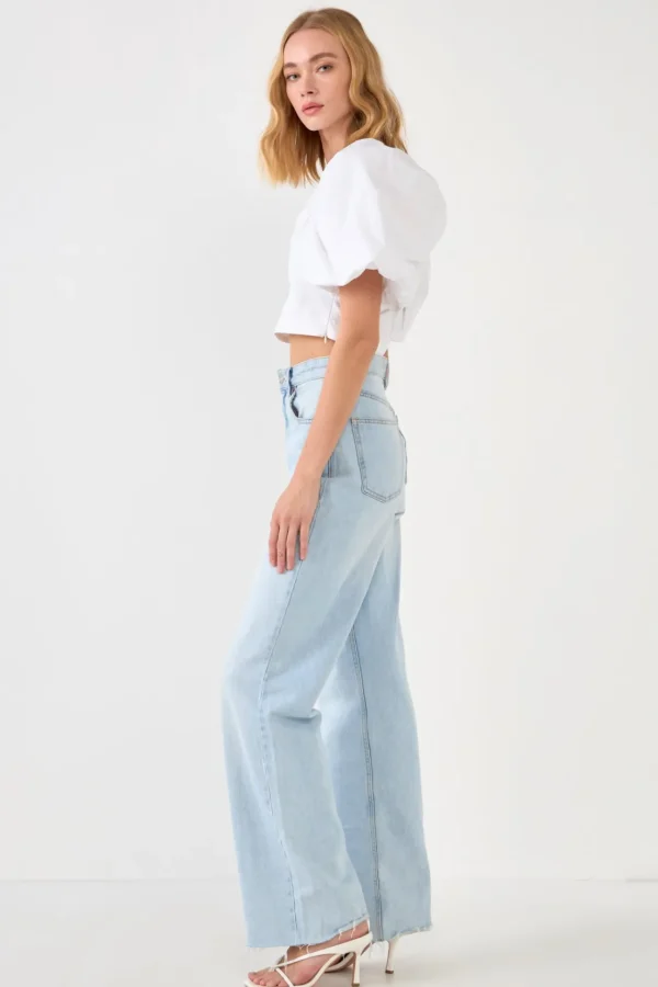 ENDLESS ROSE Tops*- Schrunchie Back Tied Top