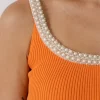 ENDLESS ROSE Knit Dresses | Sweaters & Knits*- Scooped Trimmed Ribbed Mini ORANGE
