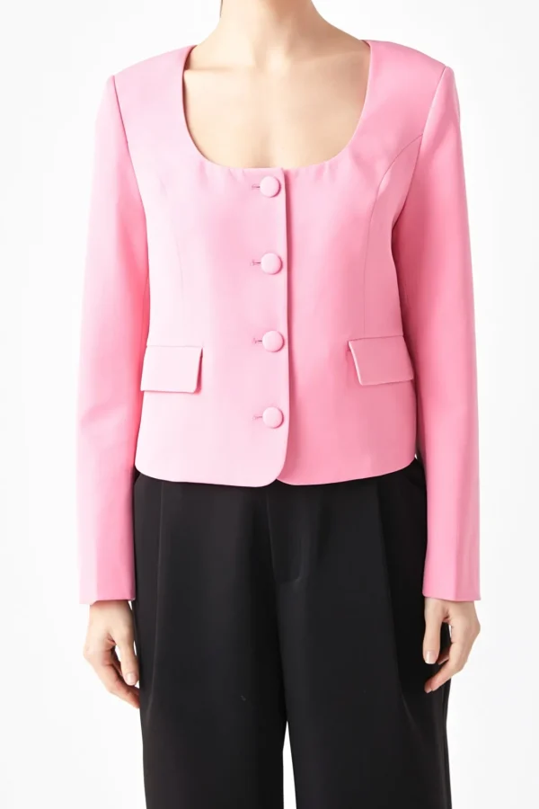 ENDLESS ROSE Jackets & Coats | Tops*- Scooped U Buttoned Top
