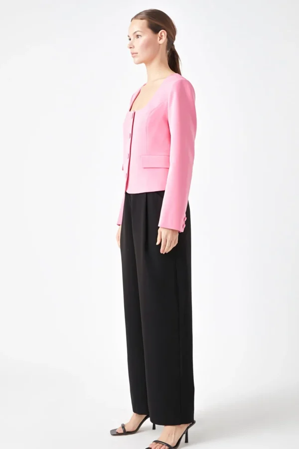 ENDLESS ROSE Jackets & Coats | Tops*- Scooped U Buttoned Top