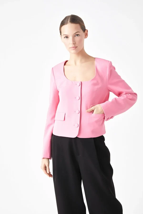 ENDLESS ROSE Jackets & Coats | Tops*- Scooped U Buttoned Top