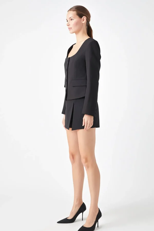ENDLESS ROSE Jackets & Coats | Tops*- Scooped U Buttoned Top