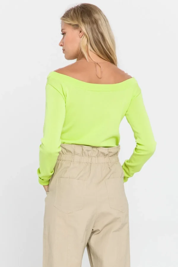 ENDLESS ROSE Sweaters & Knits | Tops*- See Through Yoke Sweater YELLOW