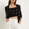 ENDLESS ROSE Sweaters & Knits*- Sequin Embellished Cardigan