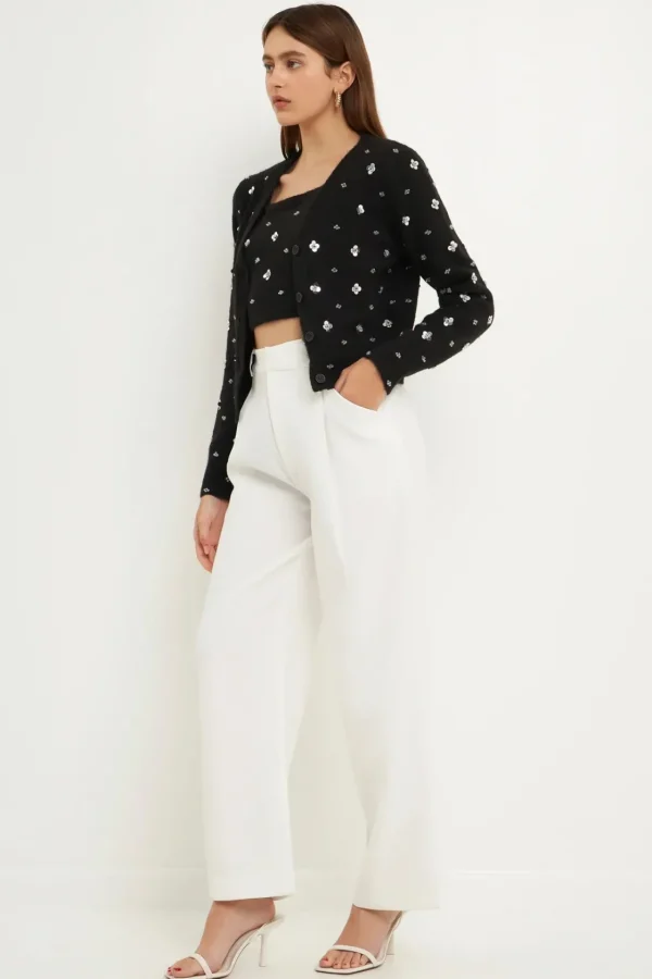 ENDLESS ROSE Sweaters & Knits*- Sequin Embellished Cardigan