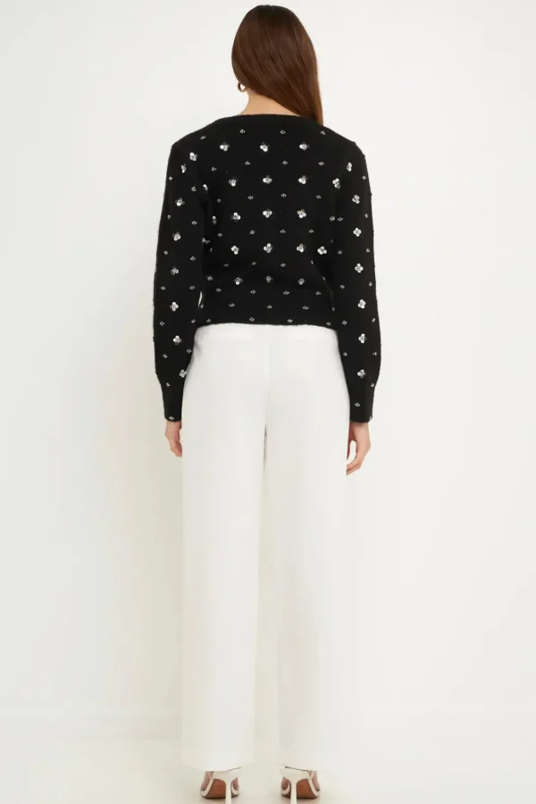 ENDLESS ROSE Sweaters & Knits*- Sequin Embellished Cardigan