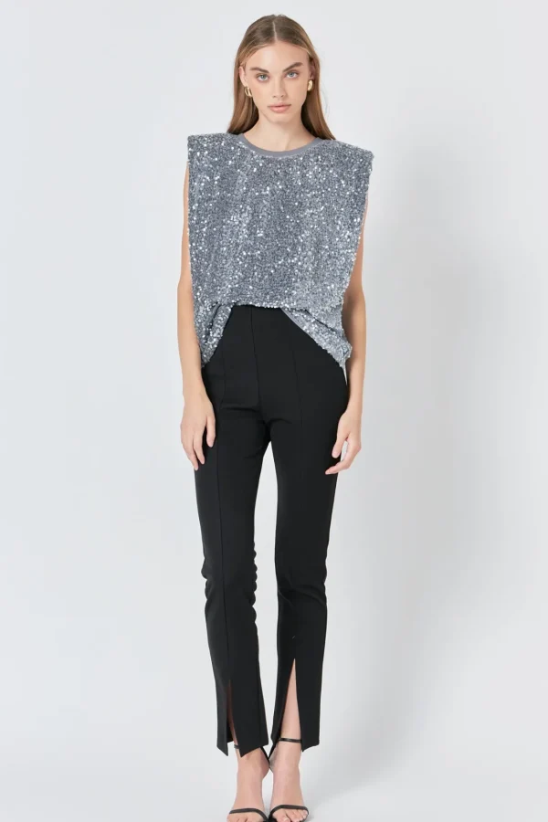 ENDLESS ROSE Matching Sets | Tops*- Sequin Embellished Top