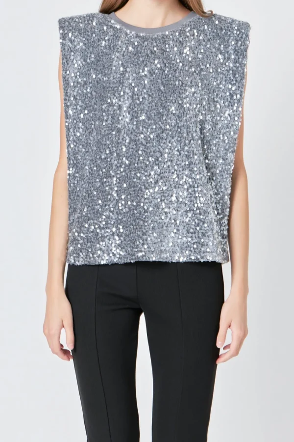ENDLESS ROSE Matching Sets | Tops*- Sequin Embellished Top