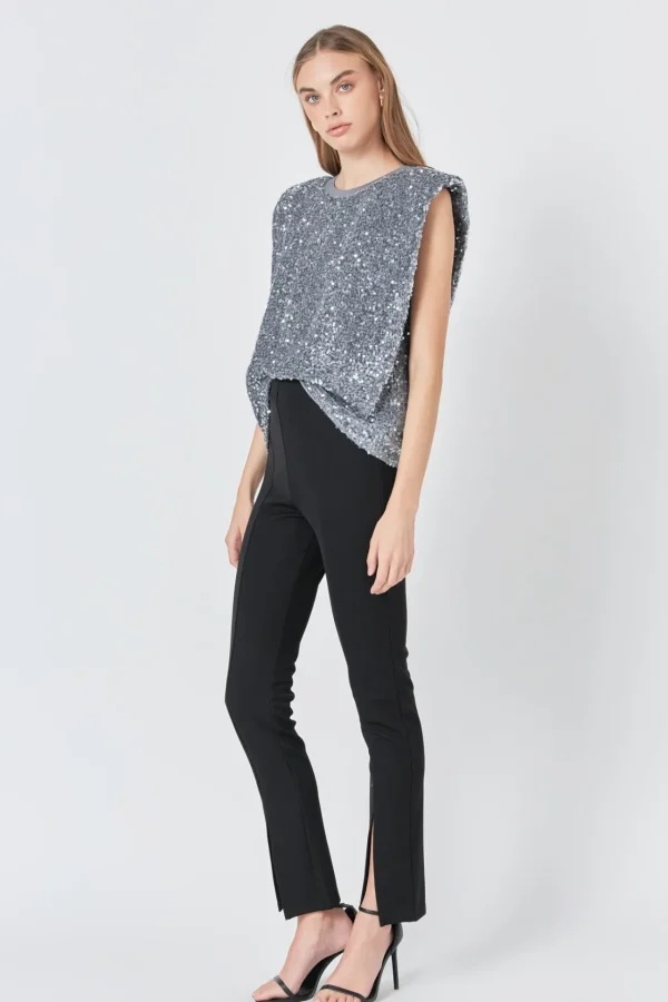 ENDLESS ROSE Matching Sets | Tops*- Sequin Embellished Top