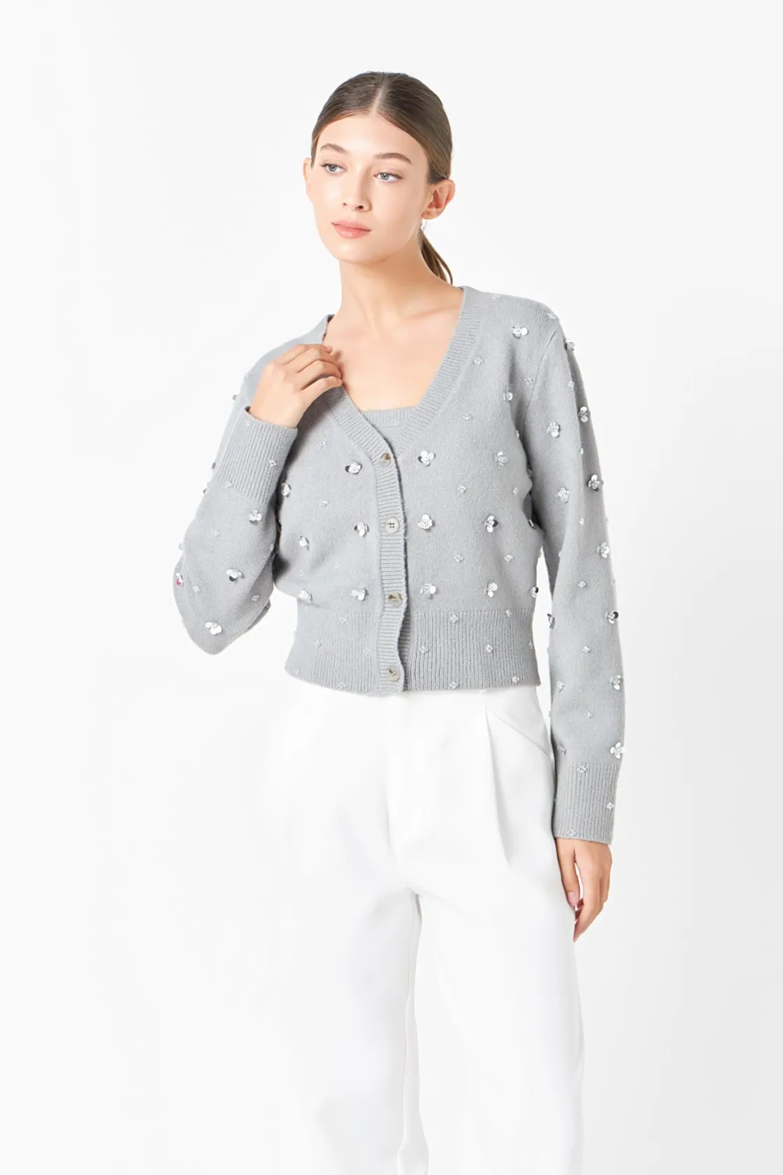 endless_rose__sequin_embe_8-1.webp ENDLESS ROSE Sweaters & Knits*- Sequin Embellished Cardigan