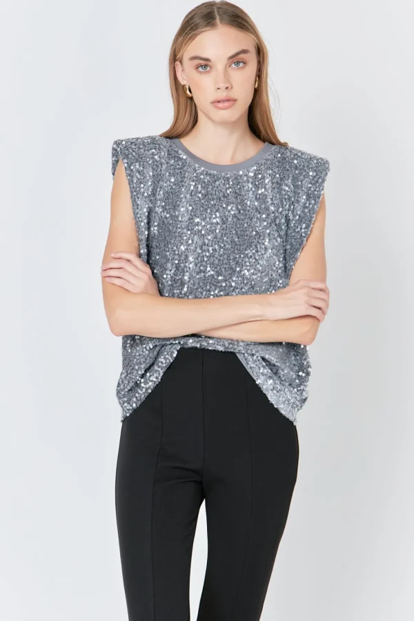 ENDLESS ROSE Matching Sets | Tops*- Sequin Embellished Top