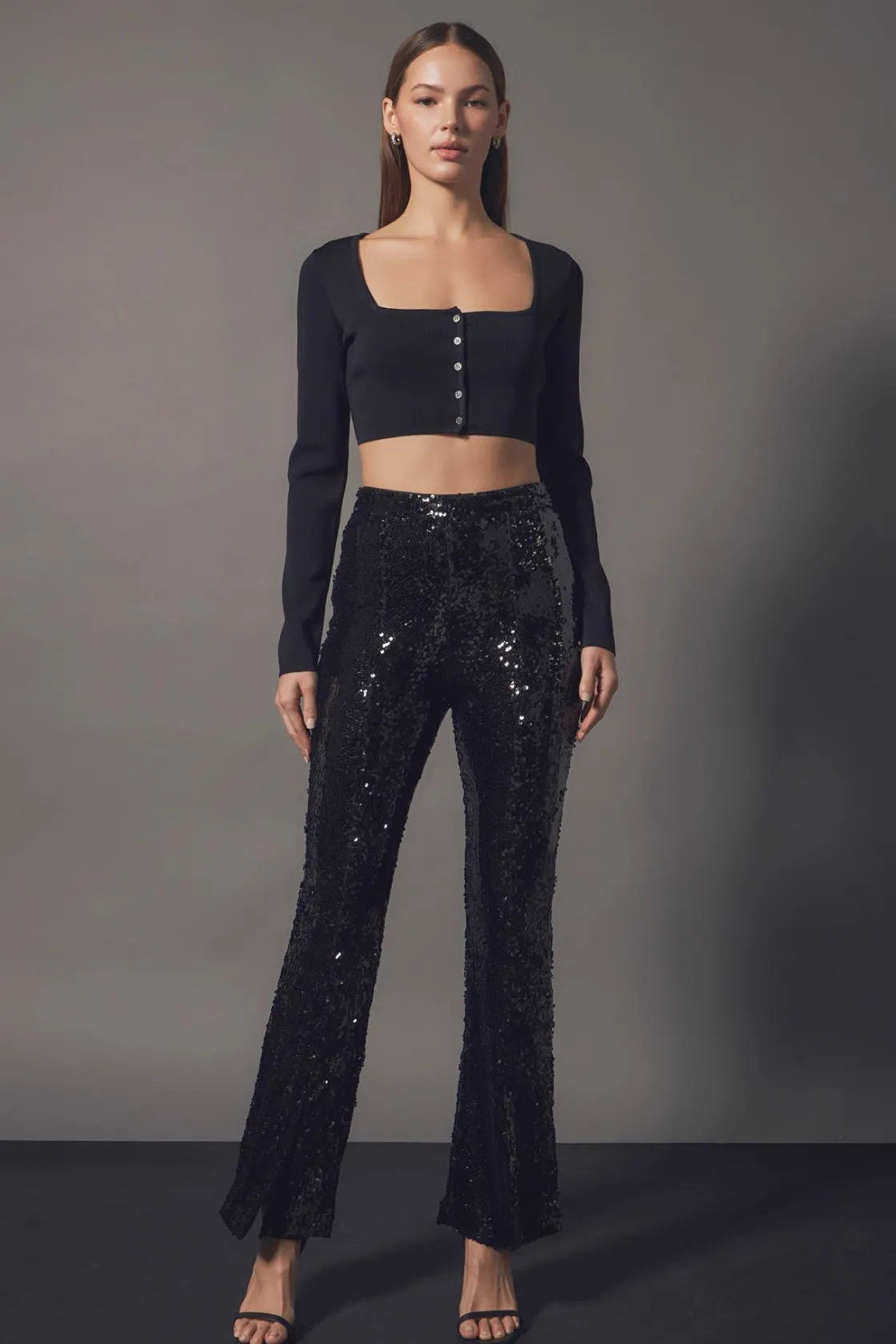 endless_rose__sequin_flar_11.webp ENDLESS ROSE Pants | Tops*- Sequin Flare Pants