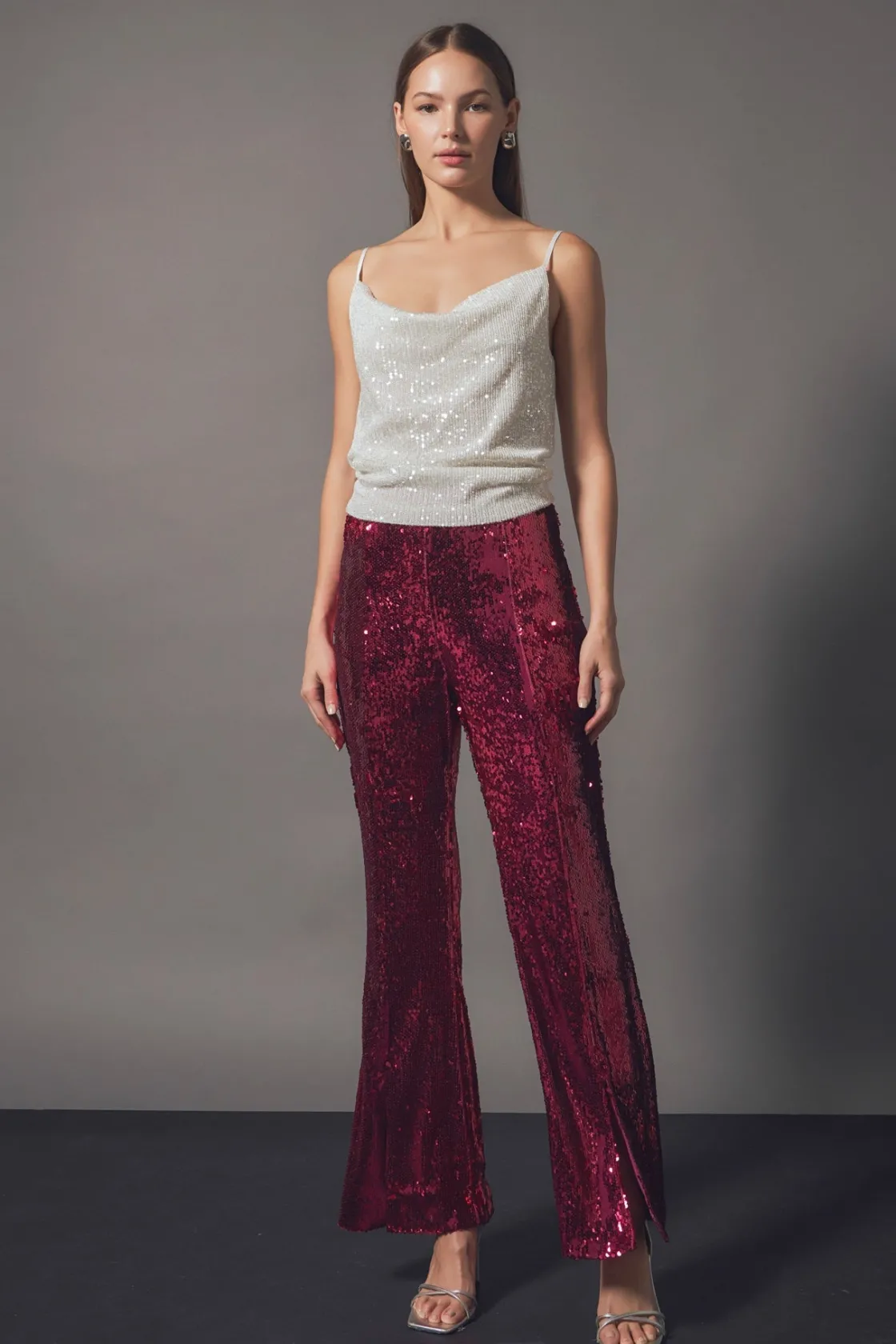 endless_rose__sequin_flar_4.webp ENDLESS ROSE Pants | Tops*- Sequin Flare Pants