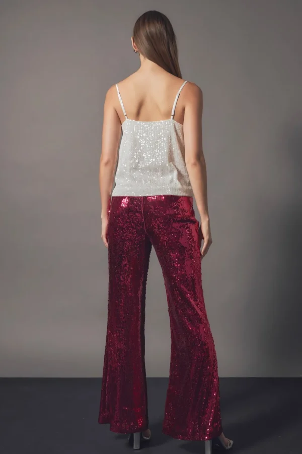 ENDLESS ROSE Pants | Tops*- Sequin Flare Pants