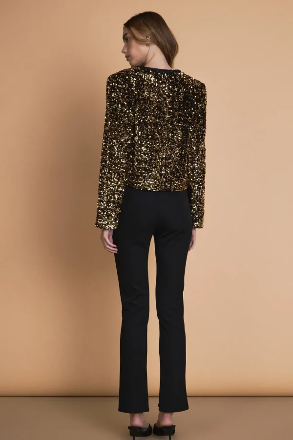 ENDLESS ROSE Jackets & Coats | Tops*- Sequin Jacket GOLD