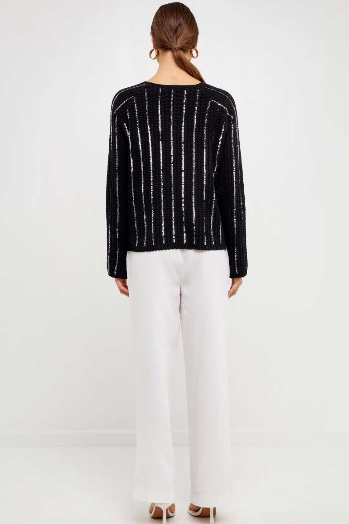 endless_rose__sequin_knit_2.webp ENDLESS ROSE Sweaters & Knits | Tops*- Sequin Knit Sweater BLACK