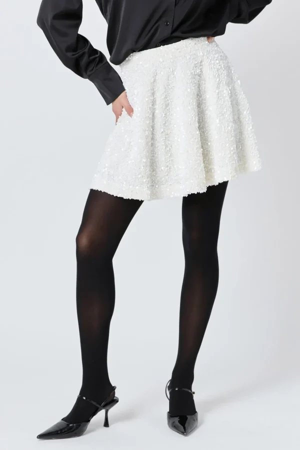 ENDLESS ROSE Matching Sets | Skirts*- Sequin Mini Skirt IVORY