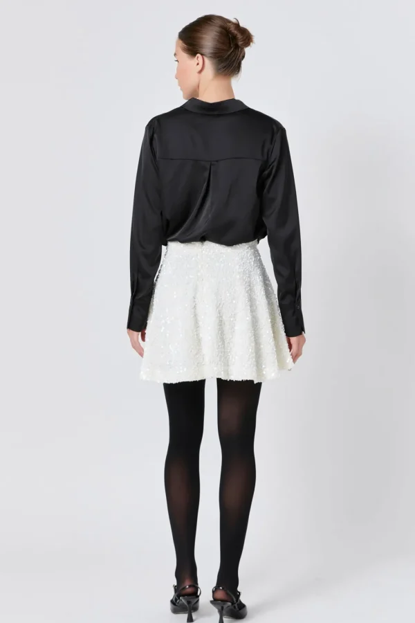 ENDLESS ROSE Matching Sets | Skirts*- Sequin Mini Skirt IVORY
